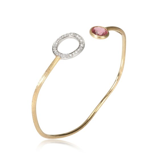 Marco Bicego Jaipur Tourmaline Diamond Cuff in 18k Yellow Gold 0.20 CTW - Picture 2 of 3